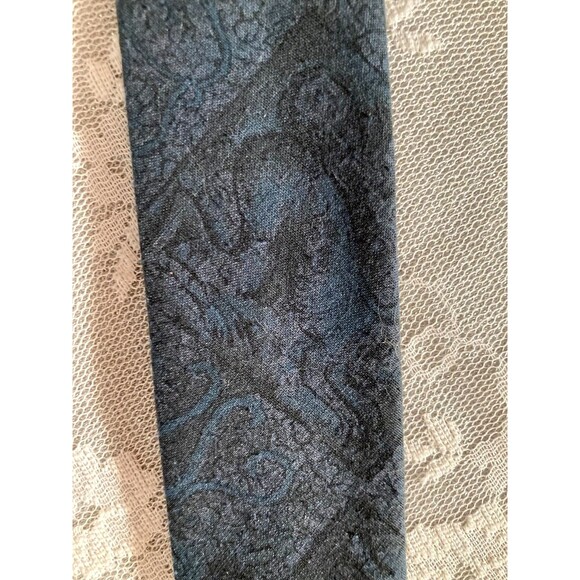 Vintage 60s Skinny Tie 1960s Blue Grey Griffin Mid Century Retro Wembley Tie - Picture 4 of 6